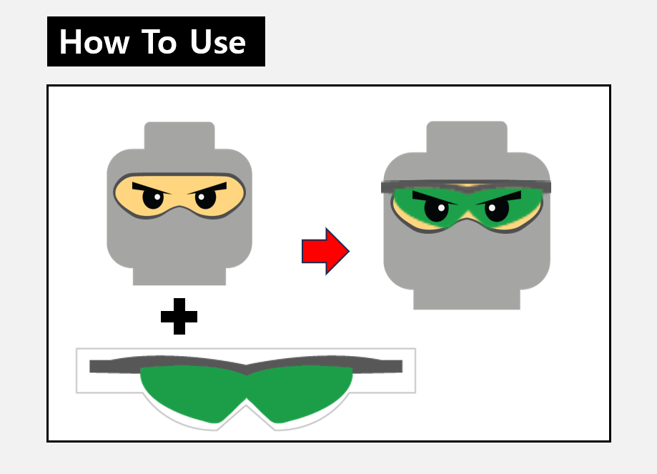 Sunglasses Stickers / custom face decal lego head zimypik