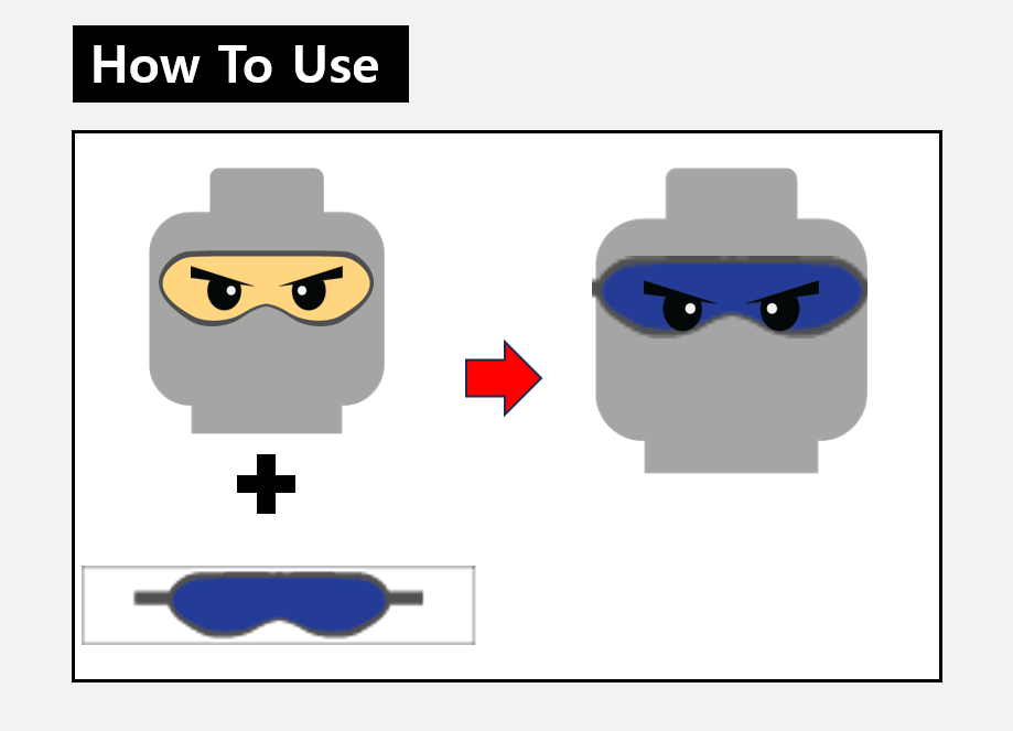 Goggles Stickers / custom face decal lego head