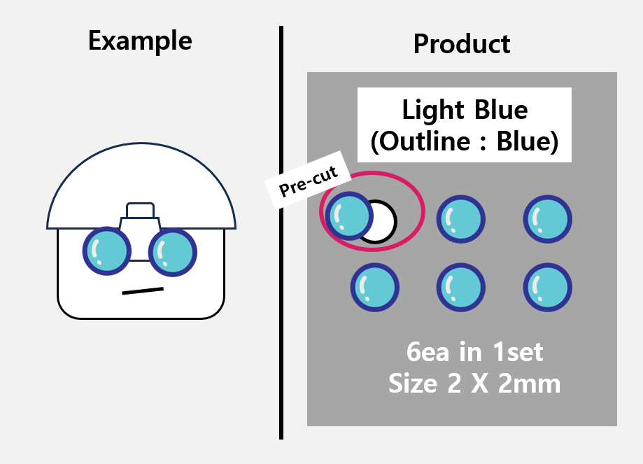 (2mm) Light Blue sticker / Night Vision lens