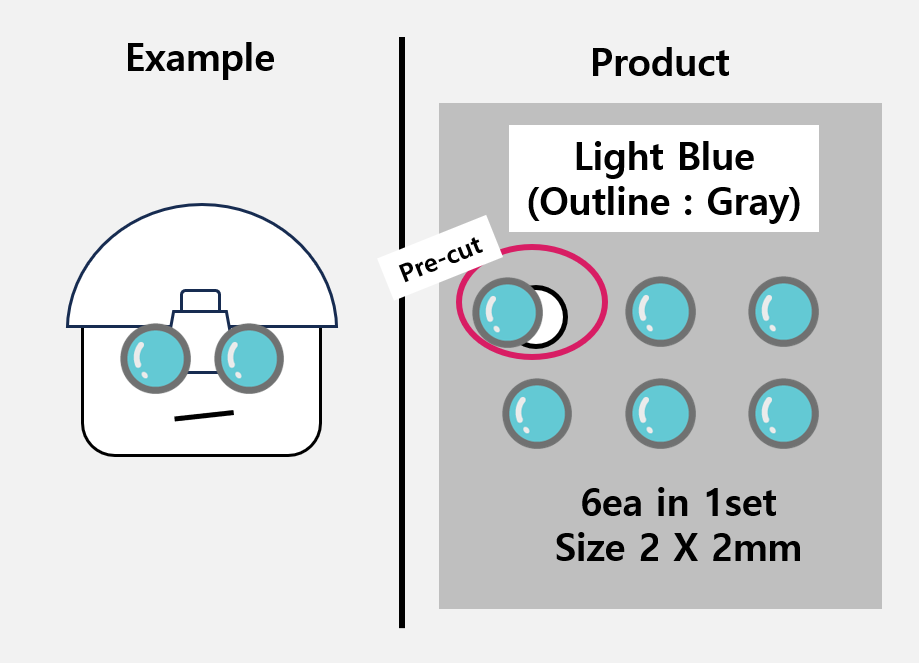 (2mm) Light Blue sticker / Night Vision lens