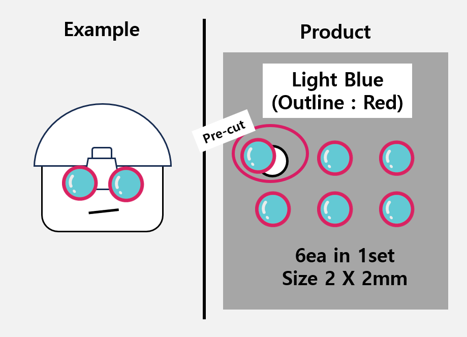 (2mm) Light Blue sticker / Night Vision lens