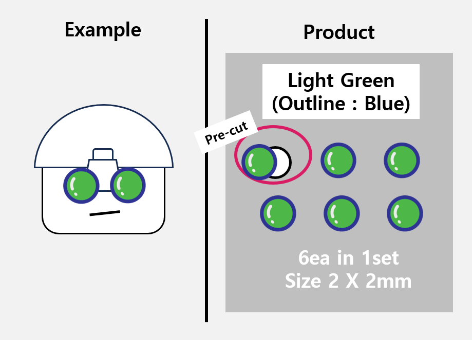 (2mm) Light Green sticker / Night Vision lens