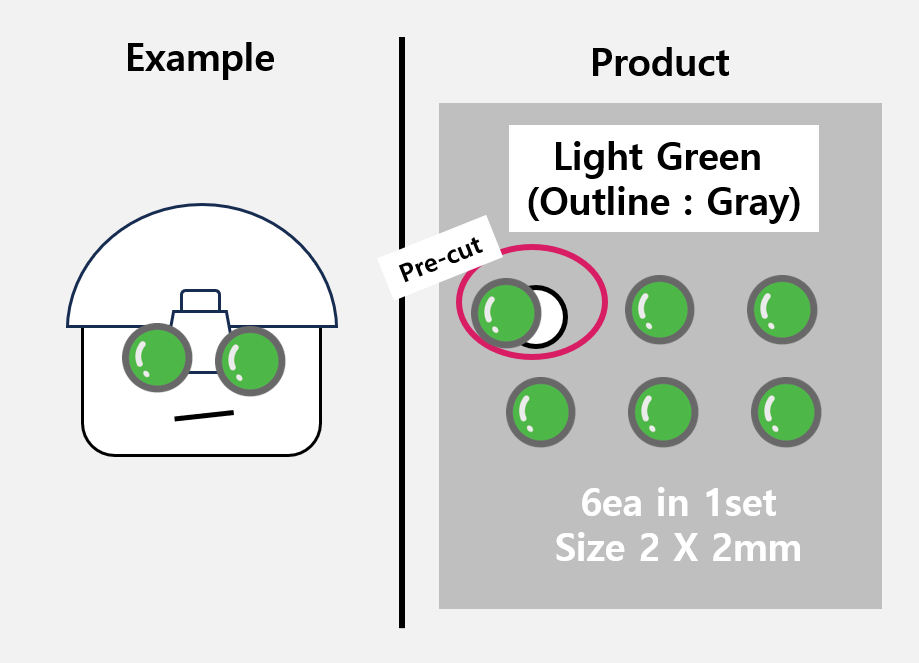 (2mm) Light Green sticker / Night Vision lens