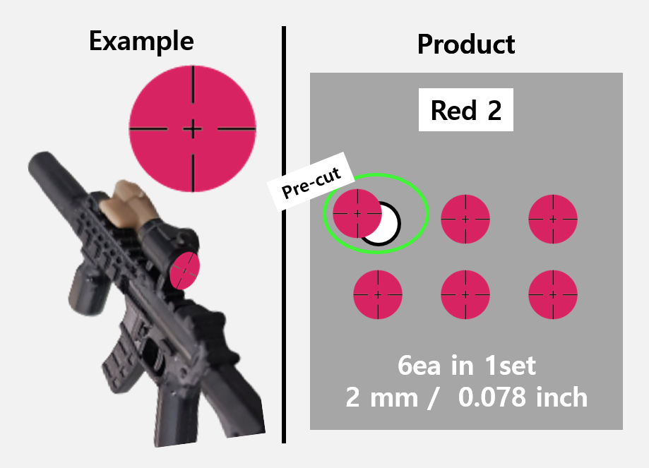 (2mm) Red Scope sticker / Rifle lens