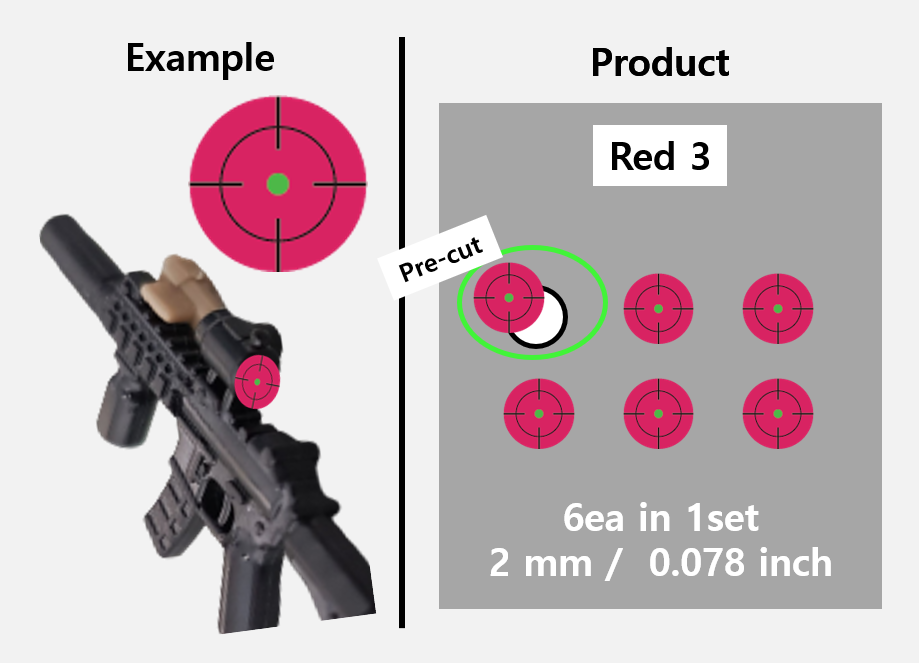 (2mm) Red Scope sticker / Rifle lens