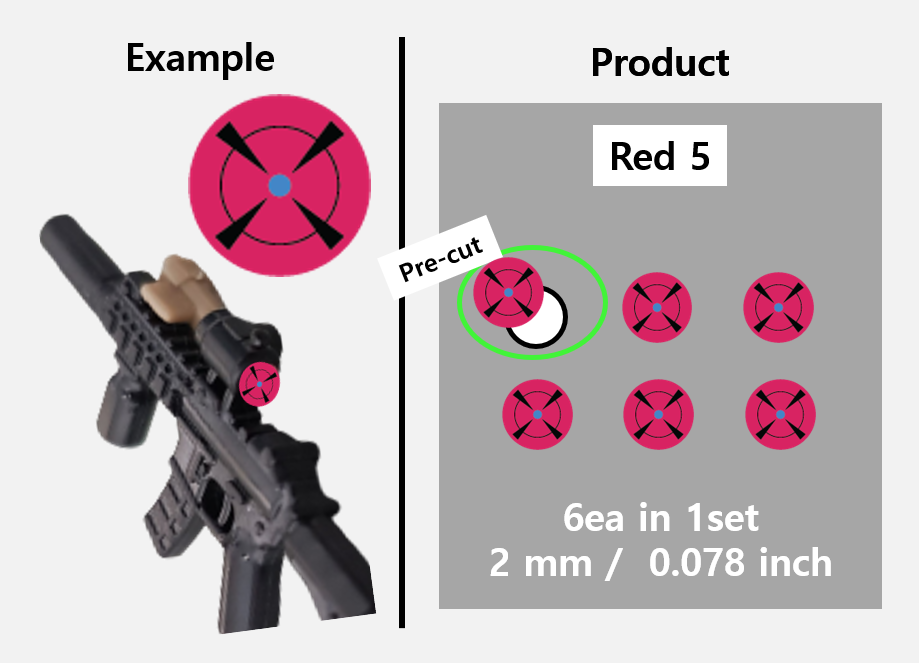 (2mm) Red Scope sticker / Rifle lens