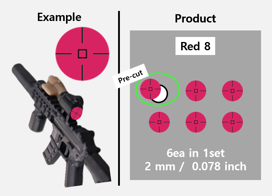 (2mm) Red Scope sticker / Rifle lens