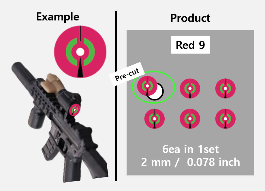 (2mm) Red Scope sticker / Rifle lens