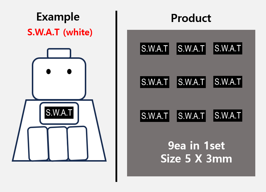 (B 4mm) Police Swat patch stickers