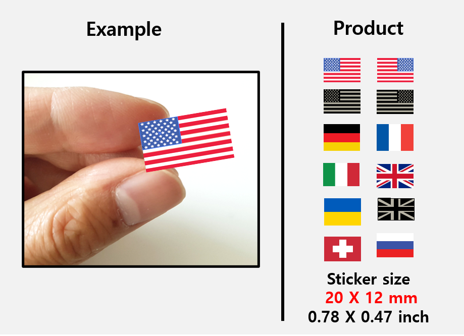 (20mm) Global Flag stickers / US Europe