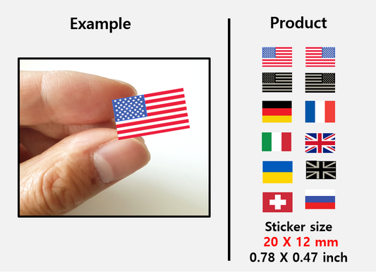 (20mm) Global Flag stickers / US Europe