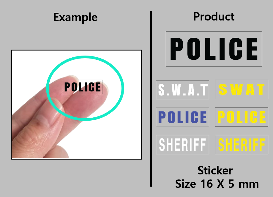 (16mm) Police SWAT Transparent sticker