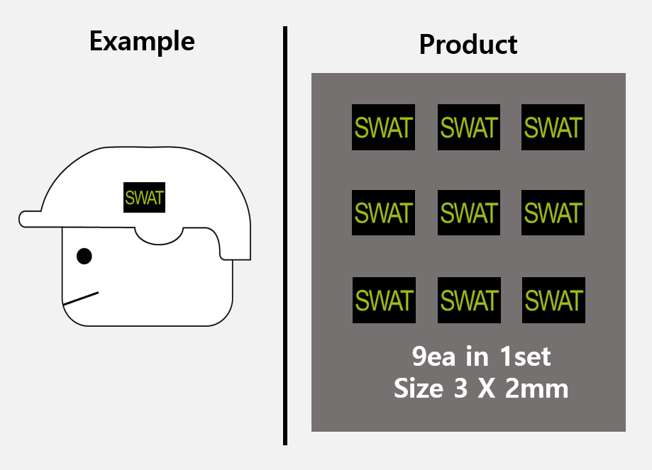 (B 3mm) Police Swat patch stickers