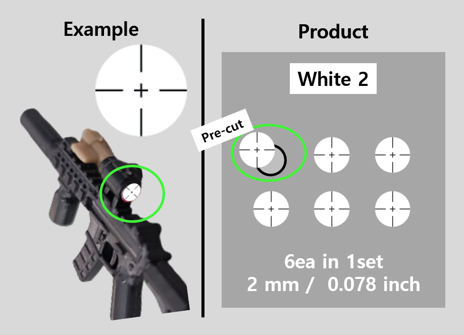 (2mm) White Scope sticker / Rifle lens