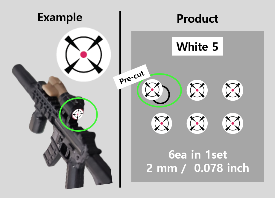 (2mm) White Scope sticker / Rifle lens