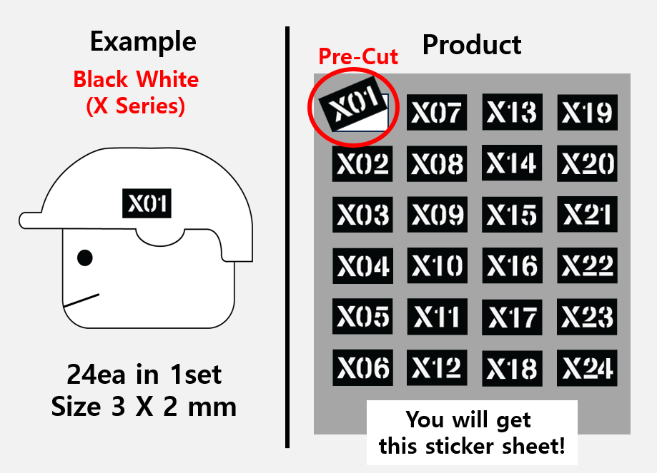 (3mm) Callsign Bold 24 Tag patch stickers