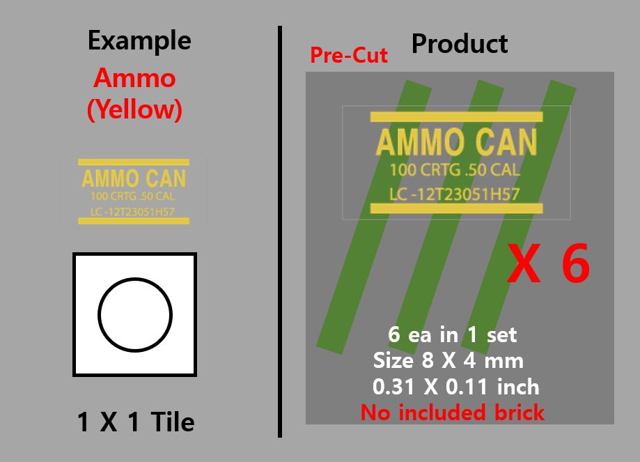 (8mm) Ammo can sticker / Military magazine box