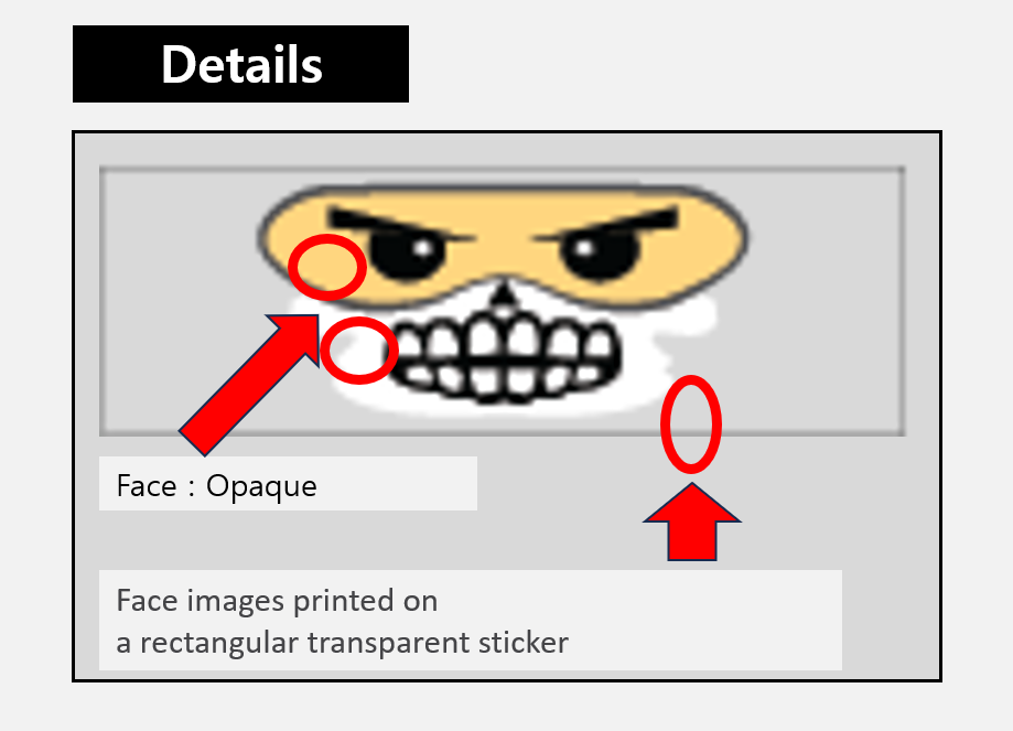 Skull Mask Stickers / lego face mouth teeth balaclava