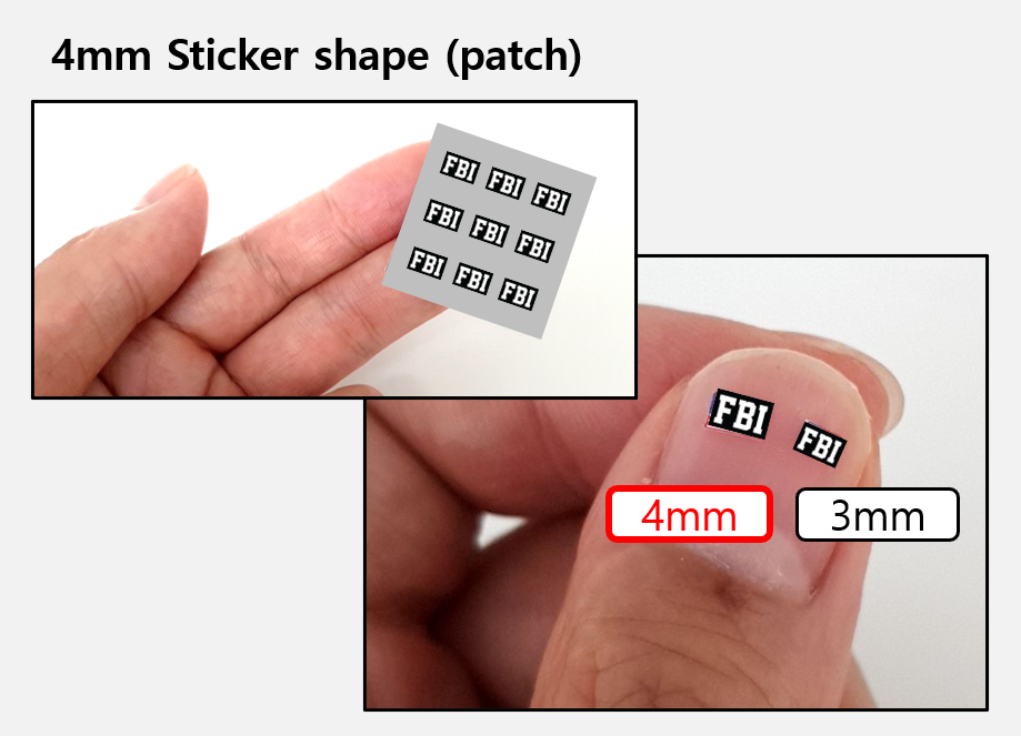(B 4mm) FBI Bold Type patch stickers fits on minifigure