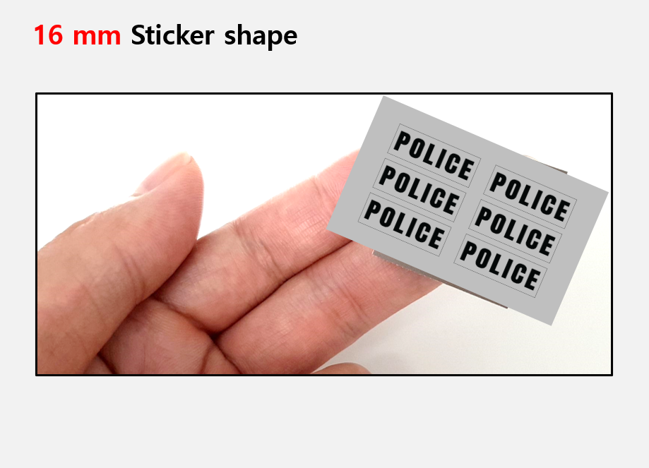 (16mm) Police SWAT Transparent sticker