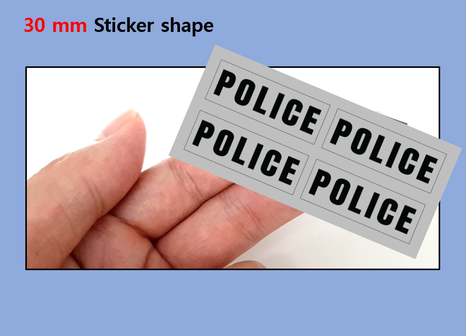 (30mm) Police SWAT Transparent sticker zimypik die cast car vehicle