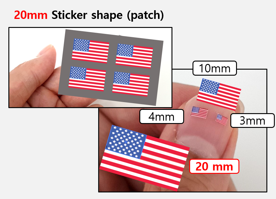 (20mm) Global Flag stickers / US Europe