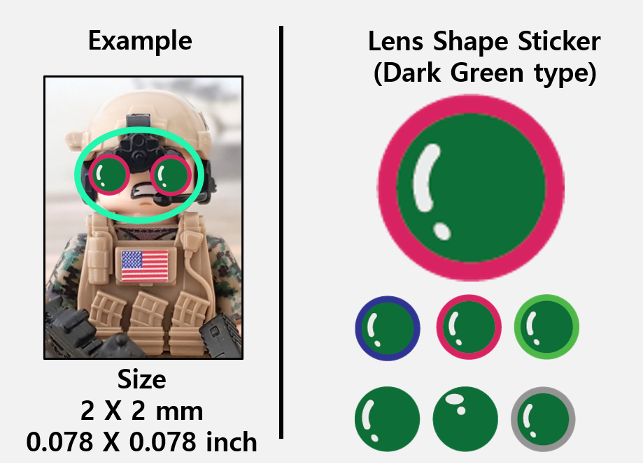 (2mm) Dark Green sticker / Night Vision lens