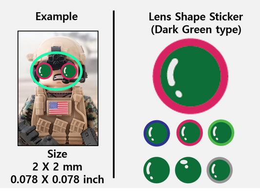 (2mm) Dark Green sticker / Night Vision lens