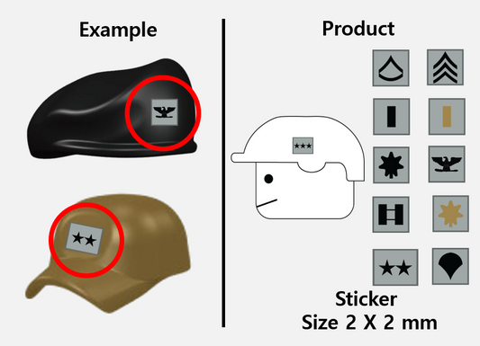 (2mm) ACU Rank insignia stickers