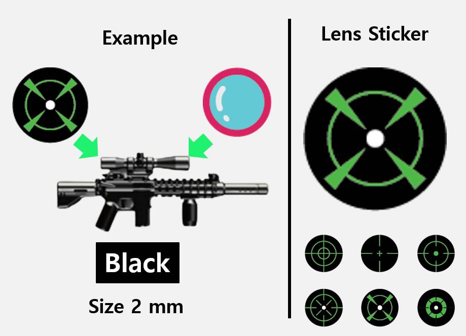 (2mm) Black Scope sticker / Rifle lens