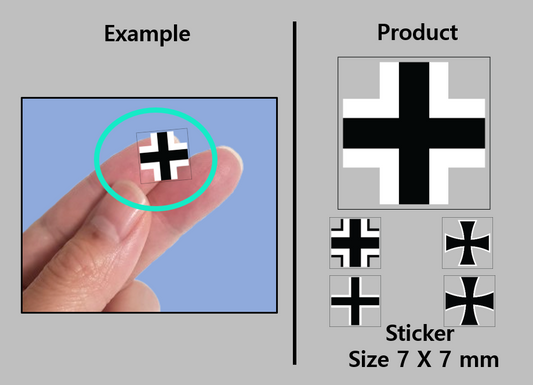 (7mm) German Iron Cross transparent stickers WWII