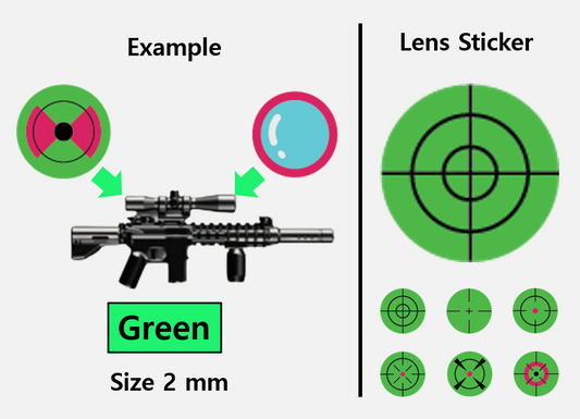 (2mm) Green Scope sticker / Rifle lens