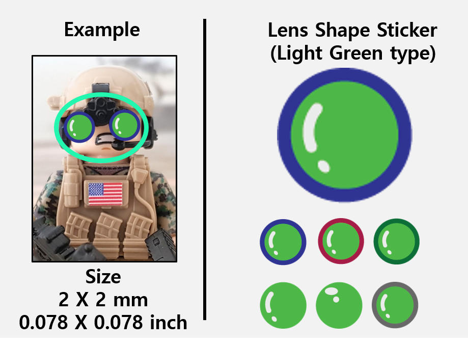 (2mm) Light Green sticker / Night Vision lens