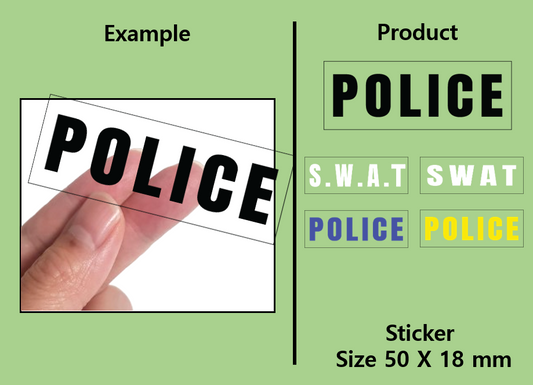 (50mm) Police SWAT Transparent sticker zimypik competible with lego moc