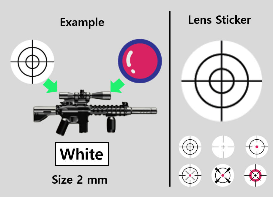 (2mm) White Scope sticker / Rifle lens