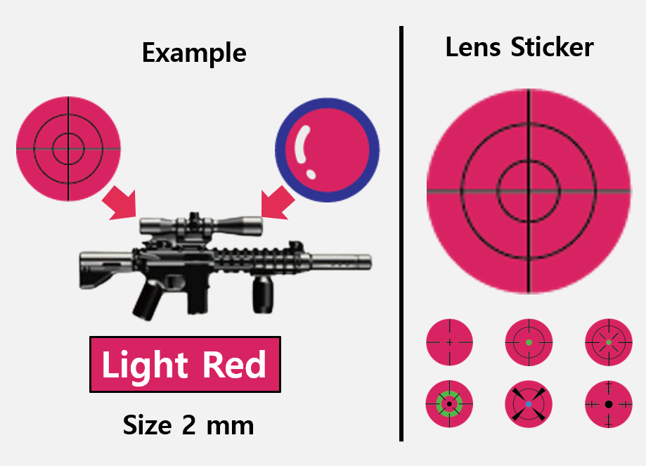 (2mm) Red Scope sticker / Rifle lens