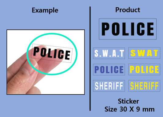 (30mm) Police SWAT Transparent sticker zimypik die cast car vehicle