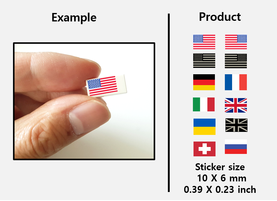 (10mm) Global Flag stickers / US Europe