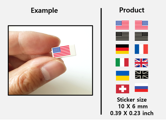 (10mm) Global Flag stickers / US Europe