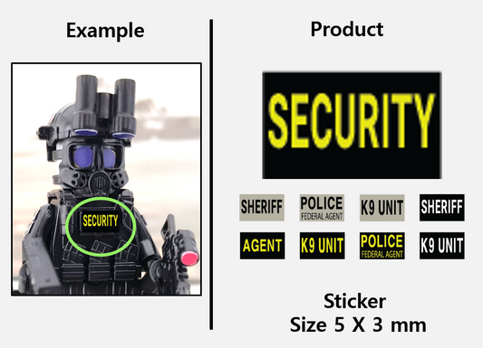 (B 5mm)  Security Agent patch stickers