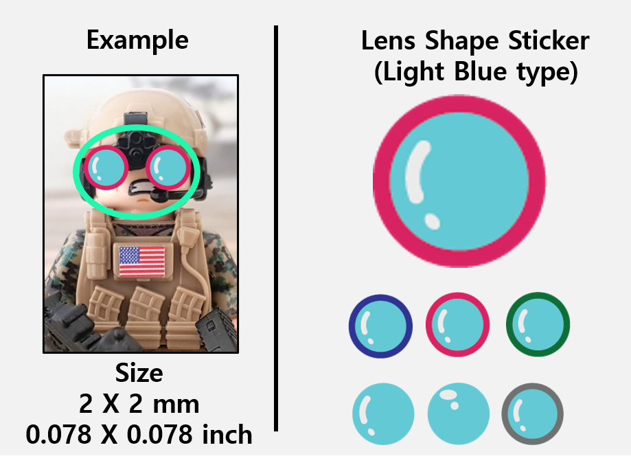 (2mm) Light Blue sticker / Night Vision lens