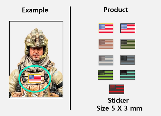 (5mm) US camo Flag stickers