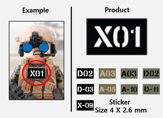 (4mm) Callsign Bold 24 Tag patch stickers
