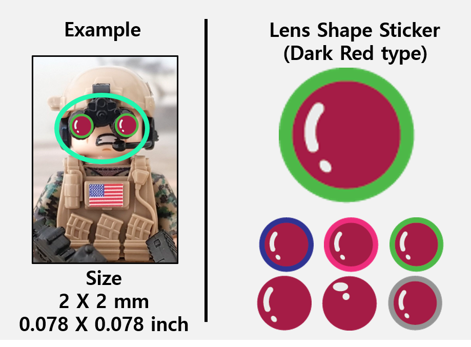 (2mm) Dark Red sticker / Night Vision lens