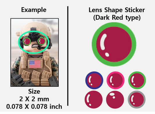 (2mm) Dark Red sticker / Night Vision lens