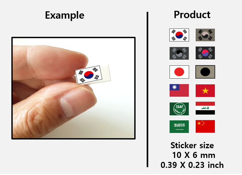 (10mm) Asia Flag stickers