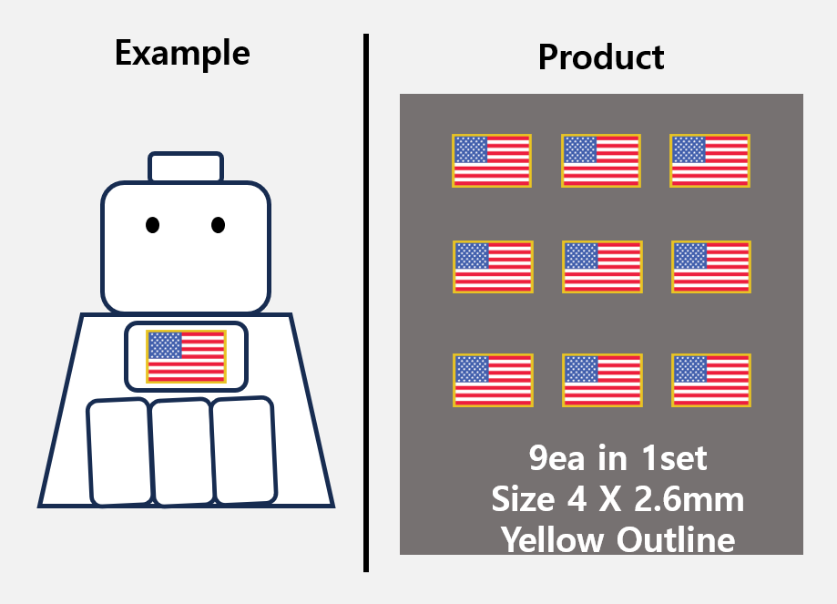 (4mm) US camo Flag stickers